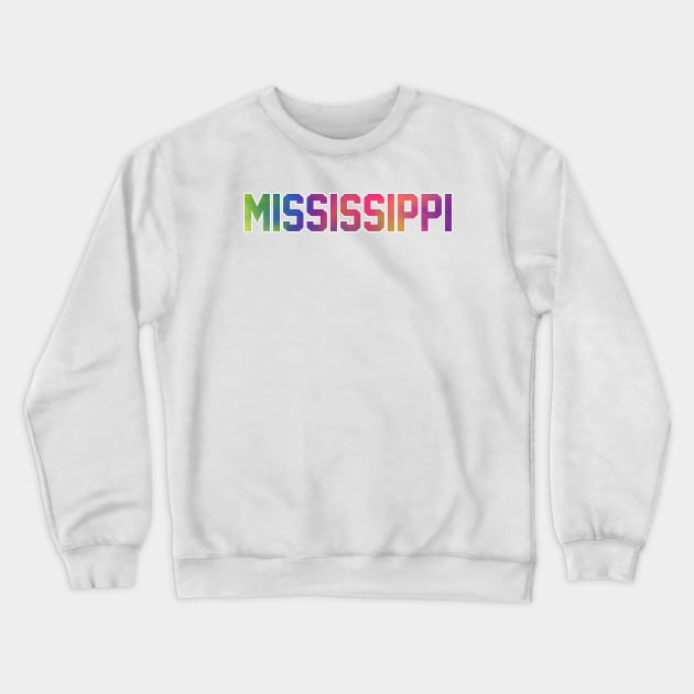 Mississippi Tie Dye Jersey Letter Crewneck Sweatshirt by maccm